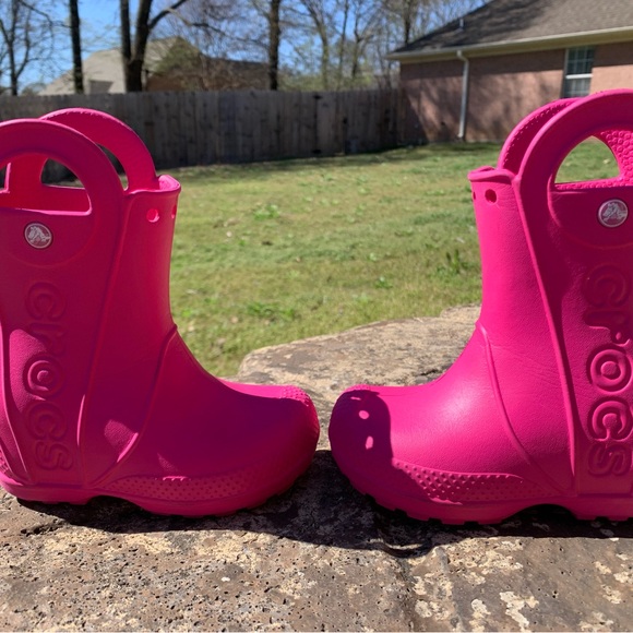 Crocs Handle It Kids Pink Rain Boots size 8 8C - Picture 6 of 10